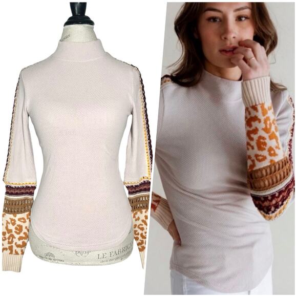 Free People Tops - Free People | Women | Switch It Up Crochet Waffle Knit Mock Neck Top | Small
